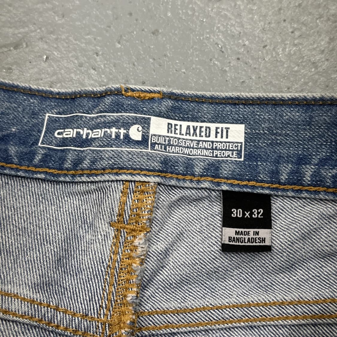 칼하트 데님 워크 팬츠 블루 릴렉스 핏 상품이미지3