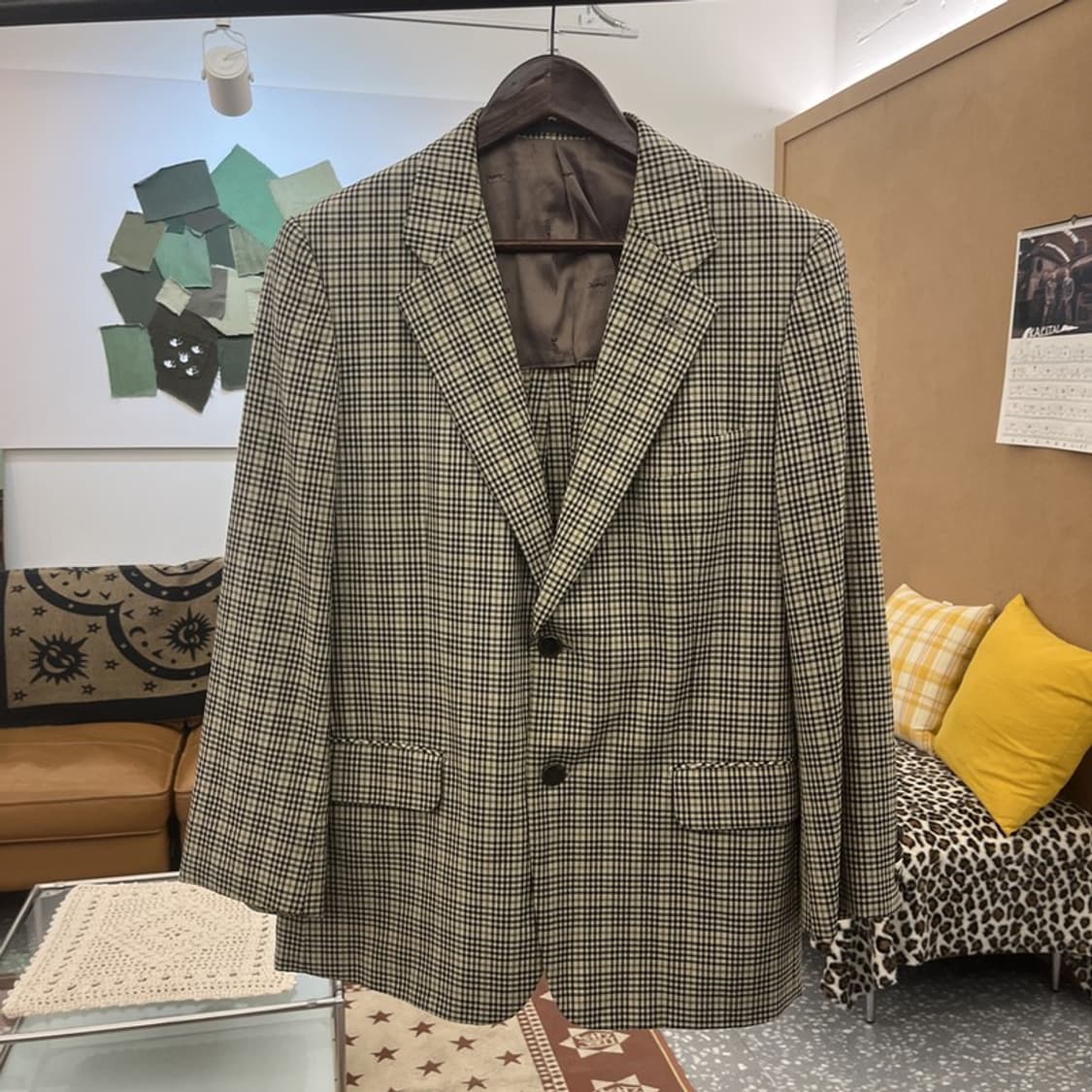 입생로랑 퓨어옴므 빈티지 레트로 체크 블레이저 자켓 39R C09779 상품이미지3