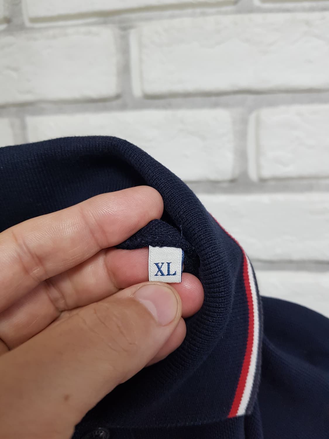 [xl/105/정품] 몽클레어 카라넥 긴팔티 네이비 상품이미지6