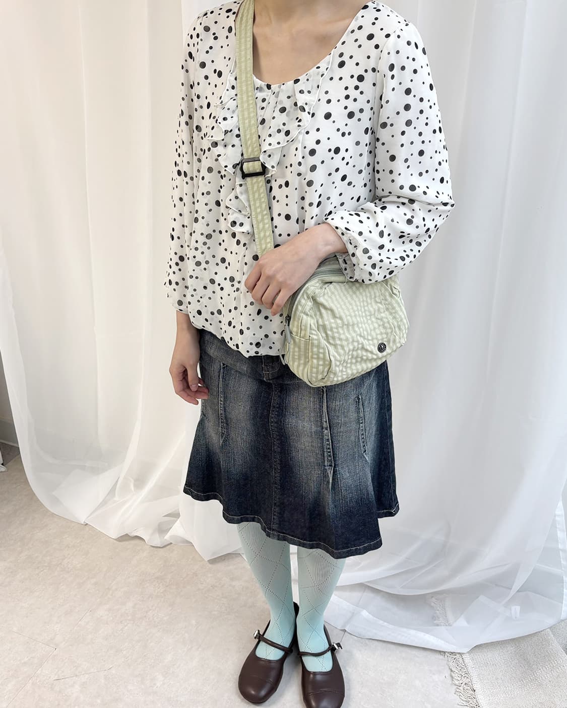 roro polka dot frill blouse 상품이미지1
