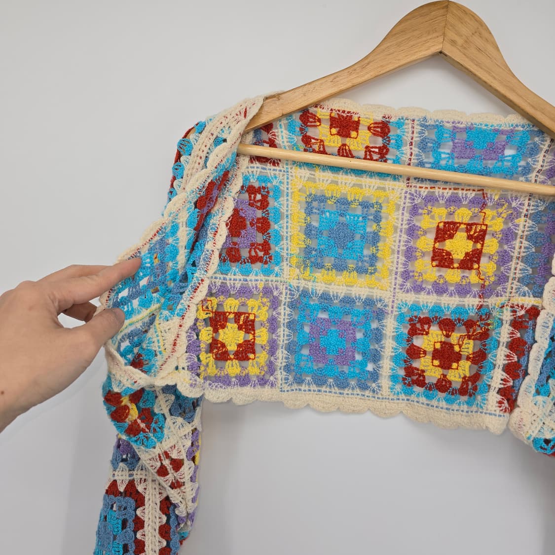 모리걸 컬러풀 모티브 크로셰 뜨개 볼레로 가디건 상품이미지8