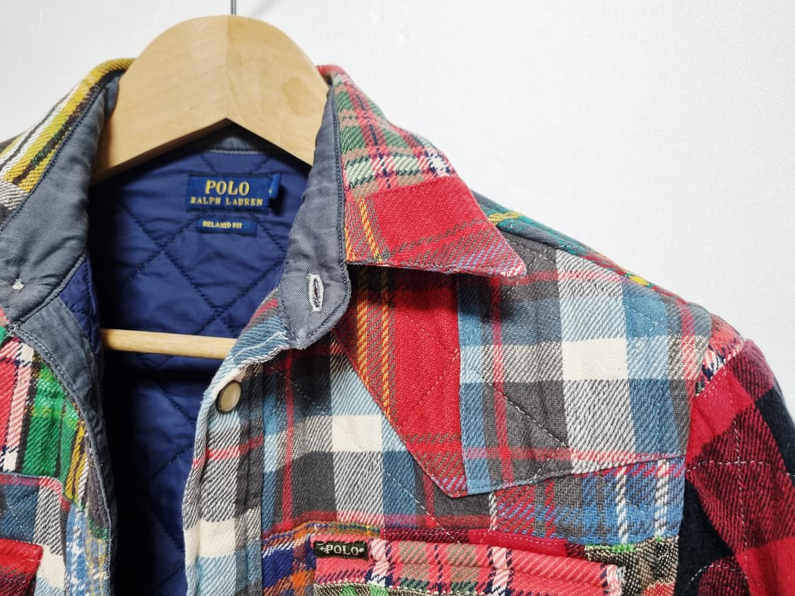 여성 레어 폴로 빈티지컨셉 패치워크 플란넬 웨스턴 퀼티드 자켓 점퍼 상품이미지2