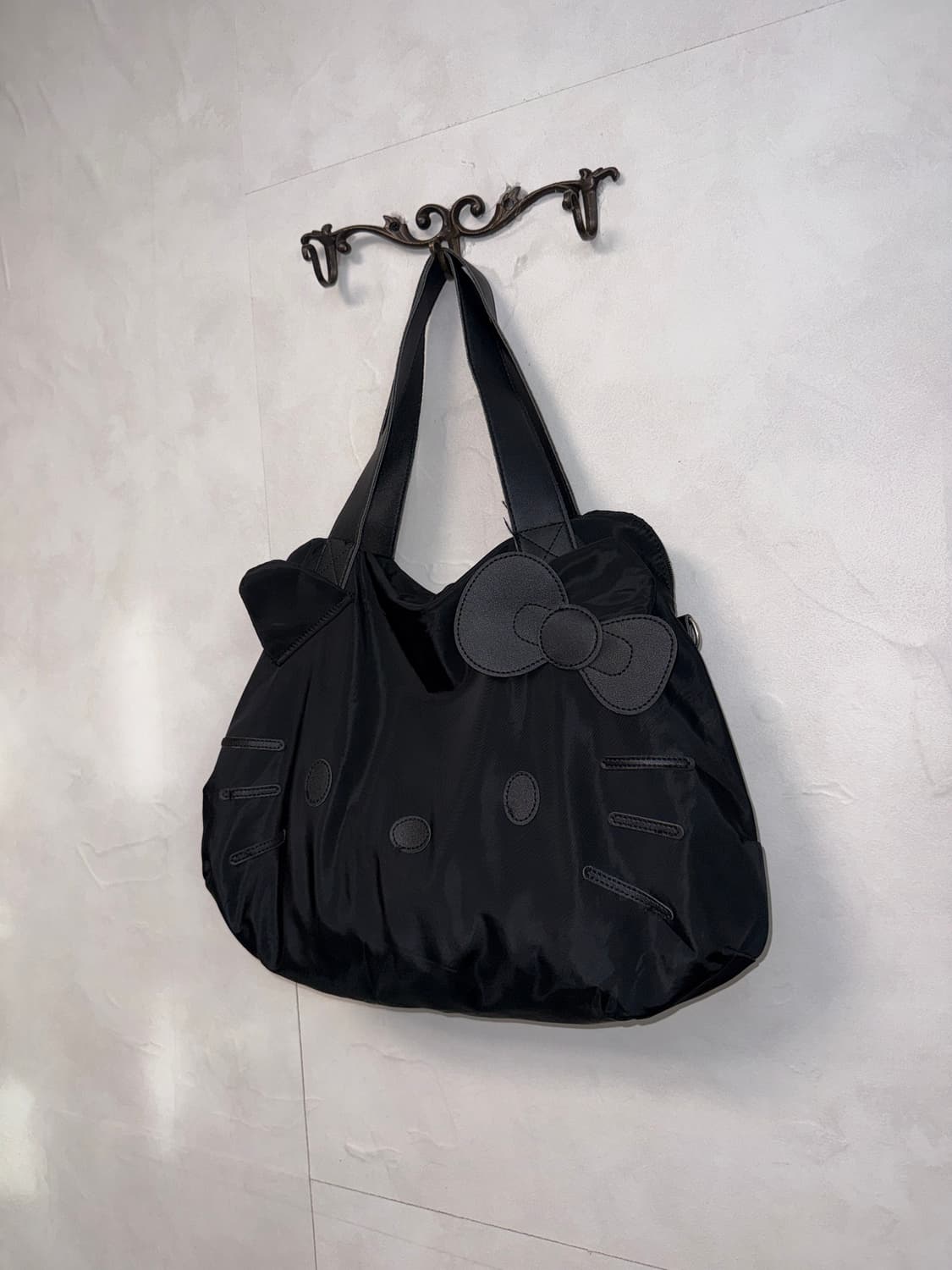 Black kitty face tote bag 상품이미지3