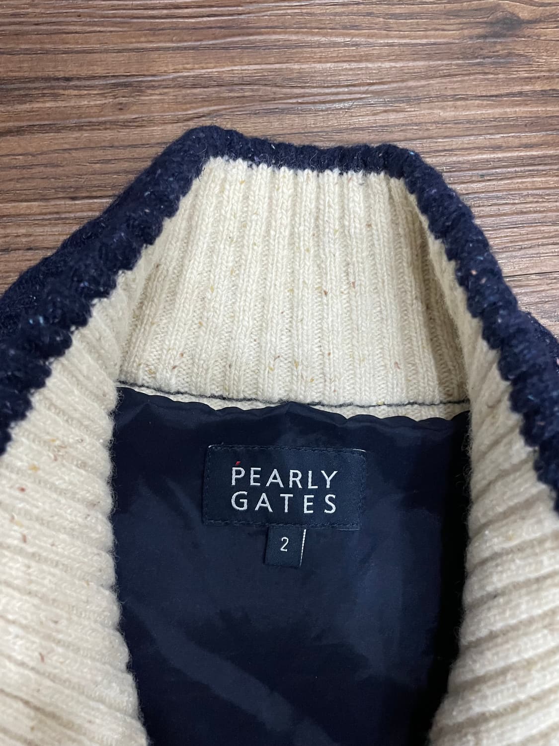 파리게이츠 골프웨어 방풍 셔틀랜드 울 니트 집업 자켓 네이비 상품이미지6