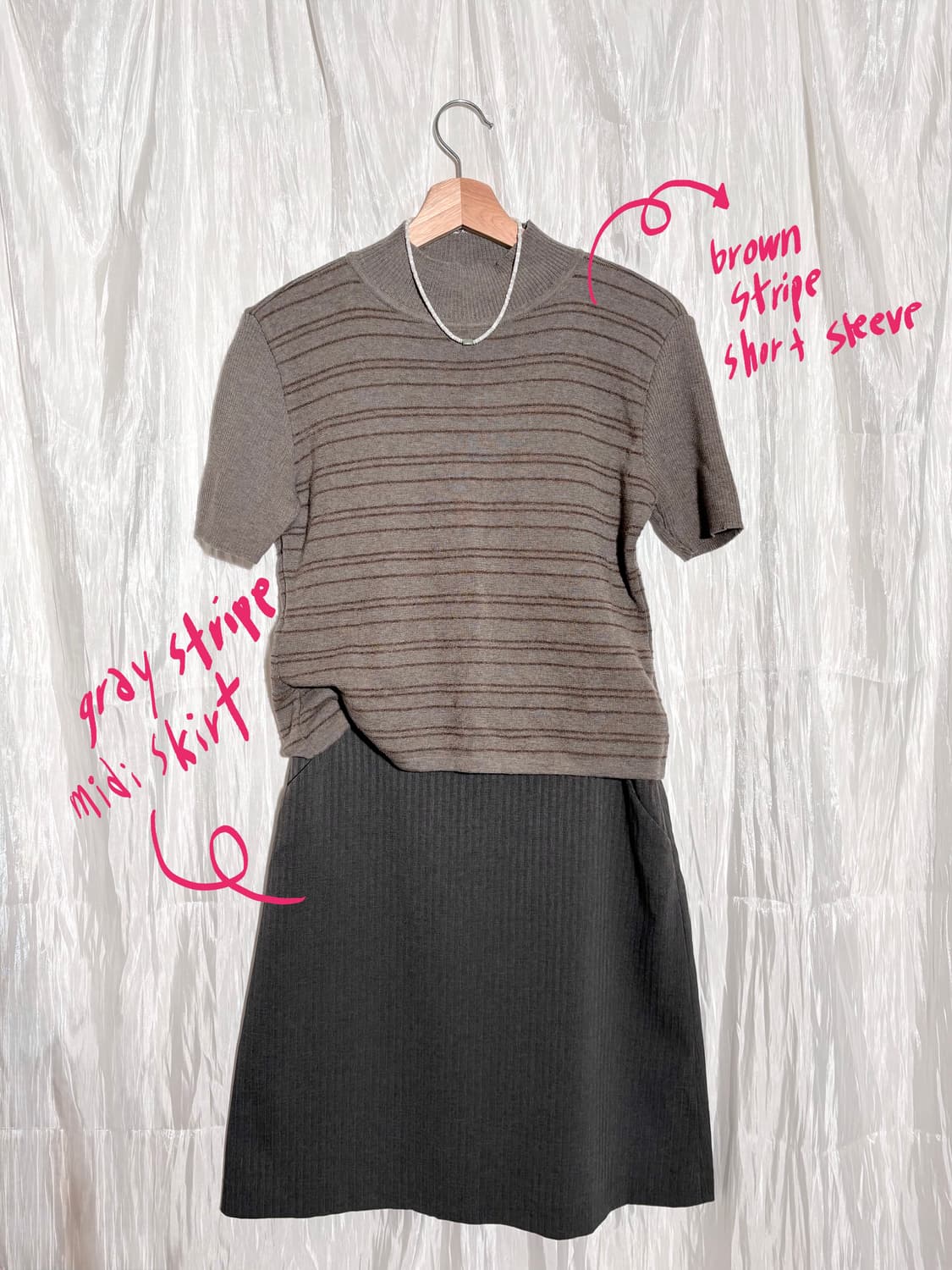 ✨brown stripe short sleeve 상품이미지1