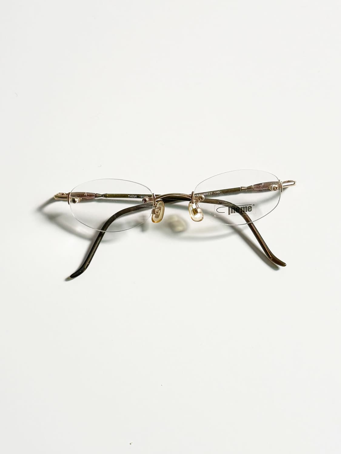 90s THEME 골드 오벌 무테 메탈 빈티지 안경 상품이미지2