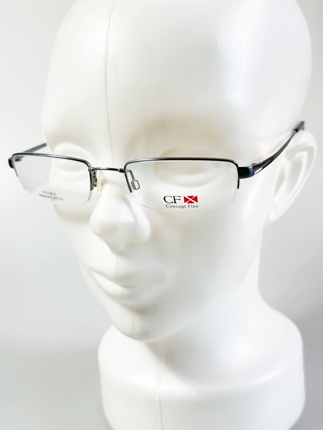CONCEPT FLEX 블루 반무테 스퀘어 메탈 빈티지 안경 상품이미지8