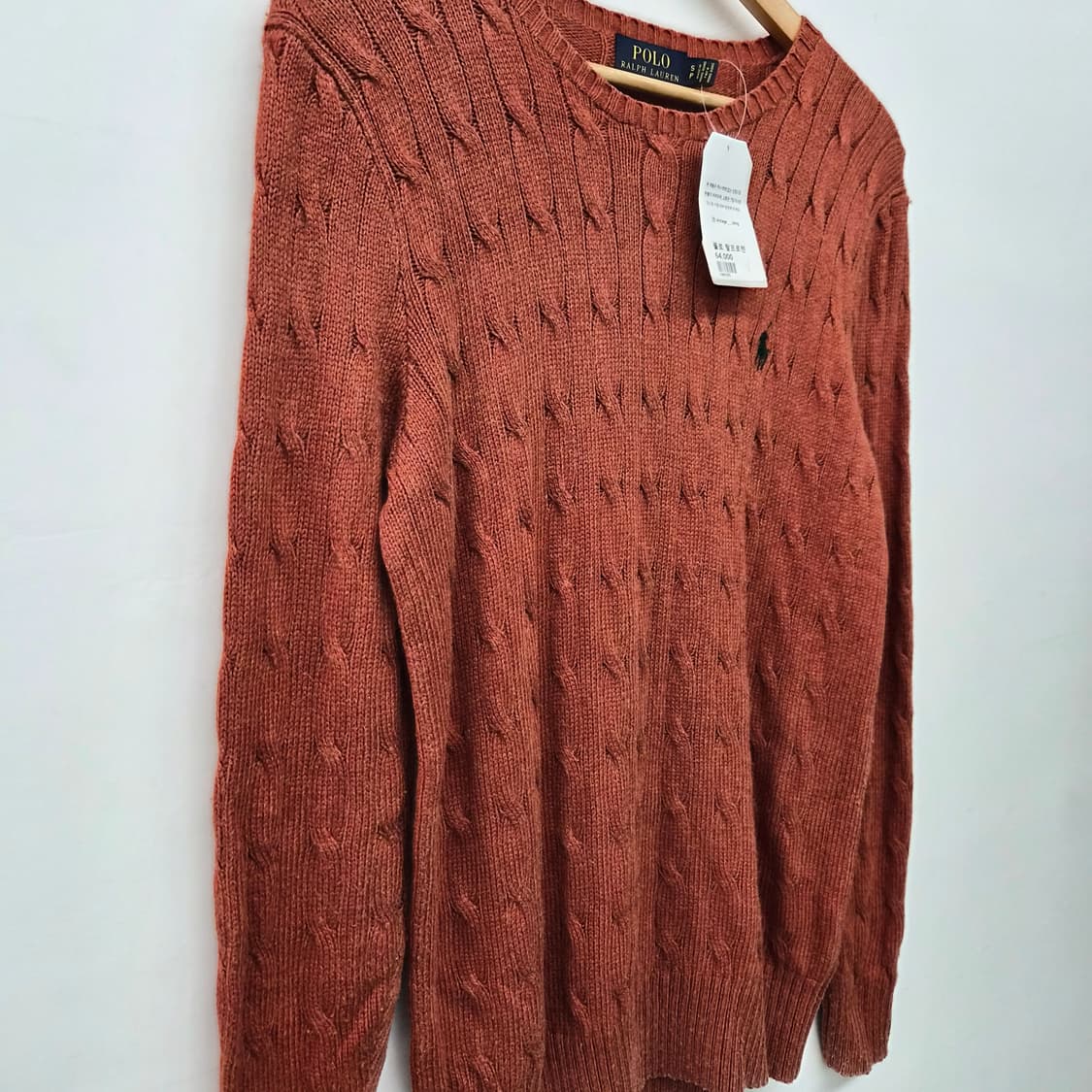 폴로 랄프로렌 케이블 니트 오렌지 남성 S 상품이미지3