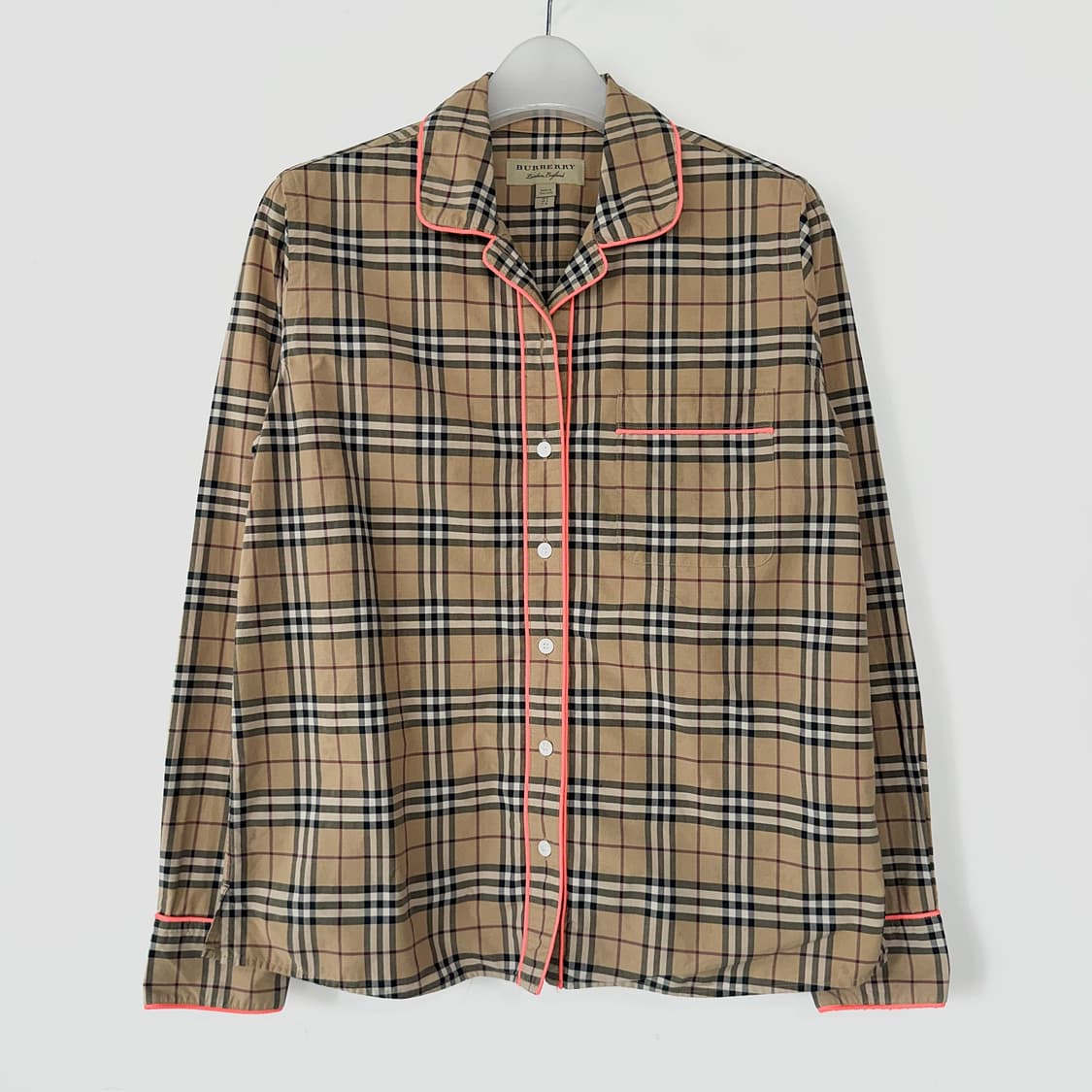 버버리 네온 파이핑 체크 셔츠 상품이미지3
