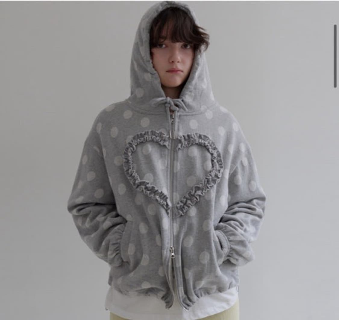 펀프롬펀 프릴 하트 후드집업 상품이미지1