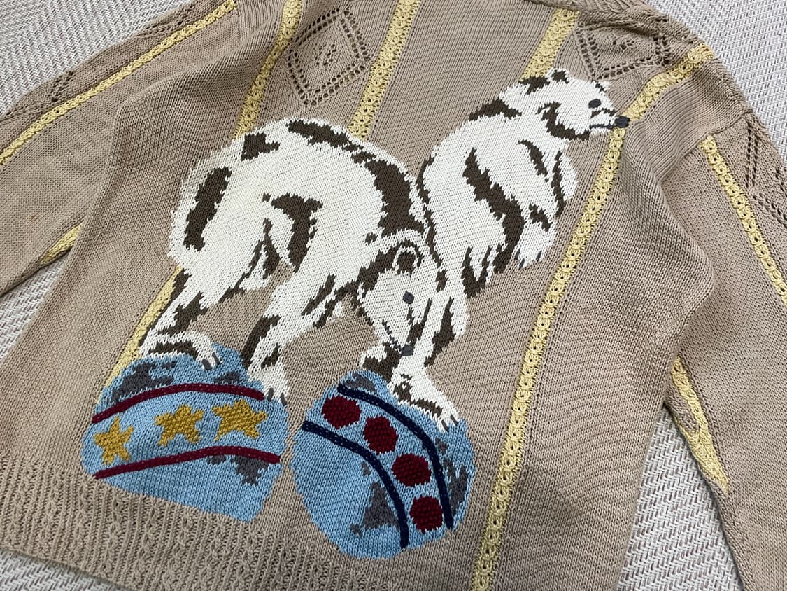 빈티지 핸드메이드 에스닉 베어 가디건  J03739 상품이미지3