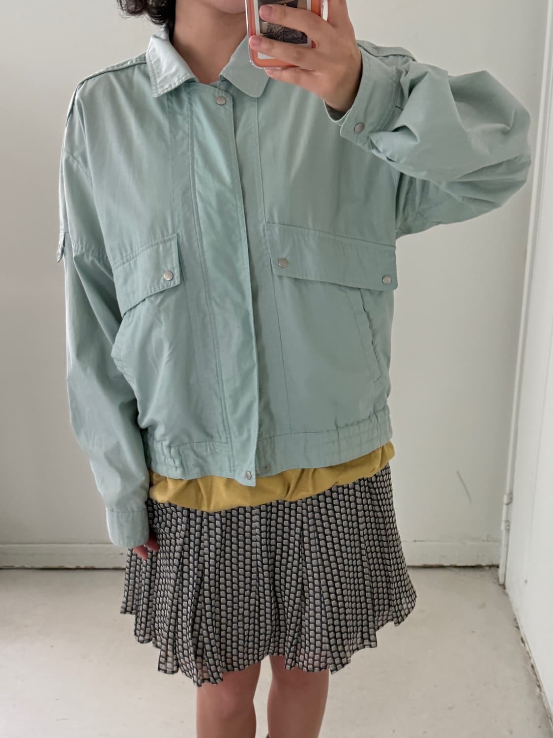 일본빈티지 민트초코 봄버자켓  상품이미지3