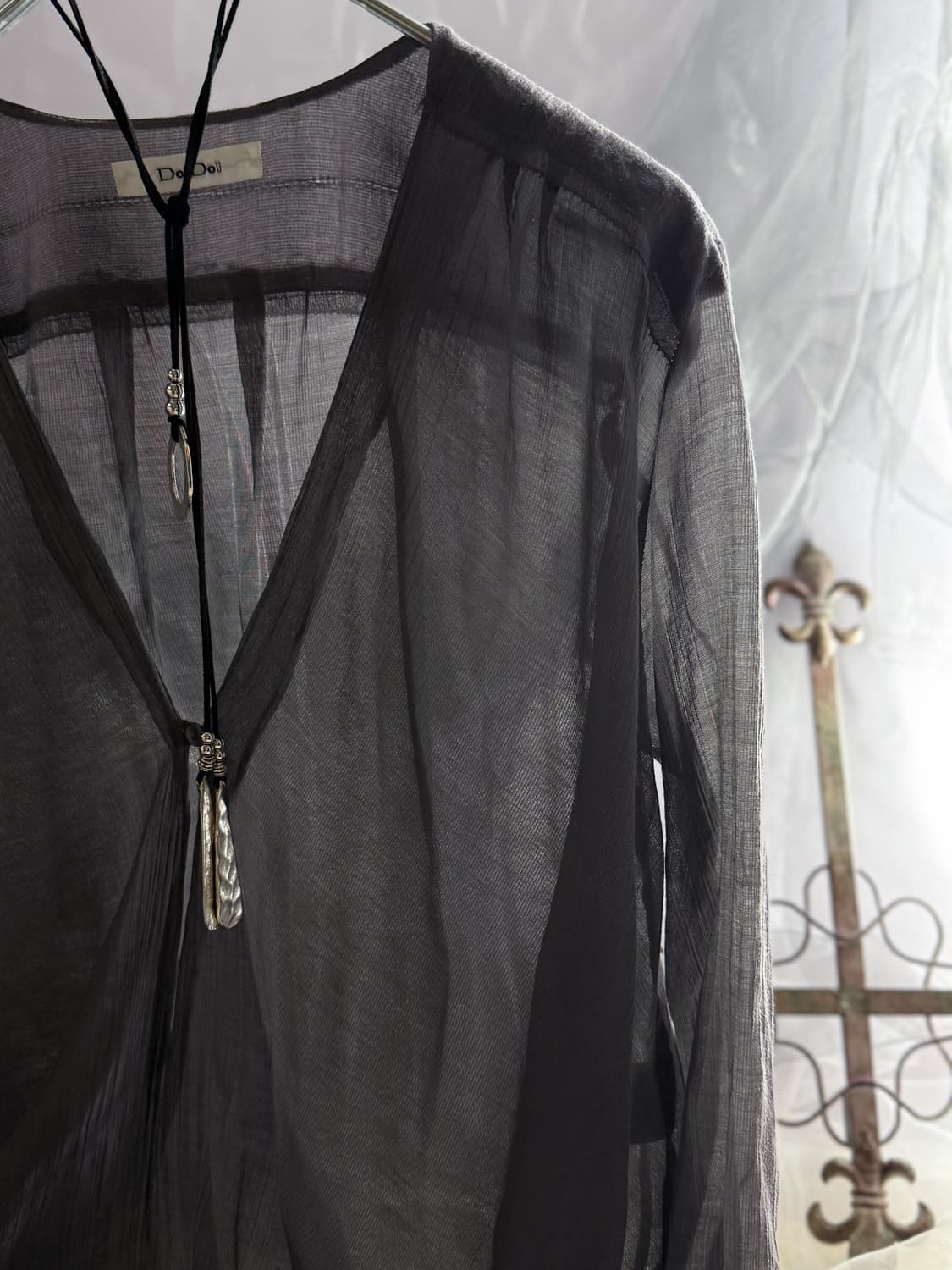 Charcoal See-Through Cardigan 0195 상품이미지3