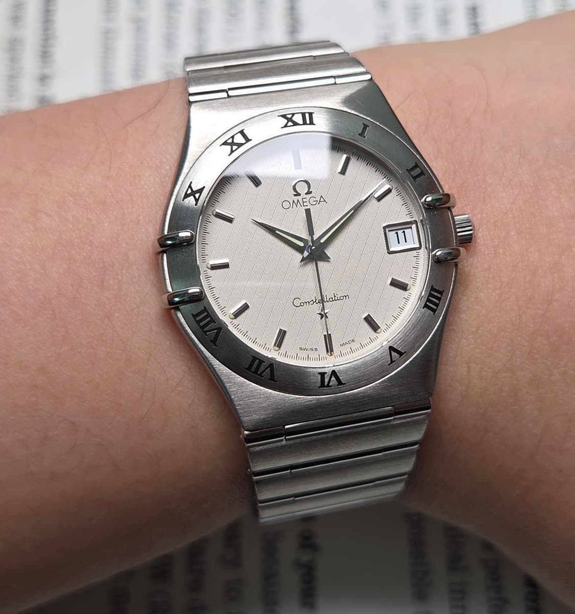 오메가 컨스틸레이션 별로고 격자 화이트판 쿼츠 브레이슬릿 ver. 상품이미지10