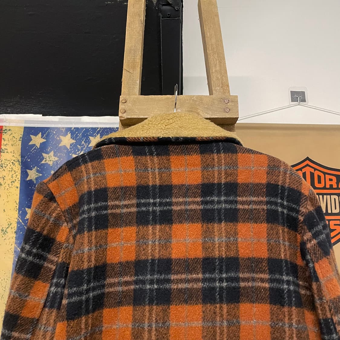 80s 노웰란 블루이 주니어 체크 울 워크 자켓 워크 웨어 상품이미지5