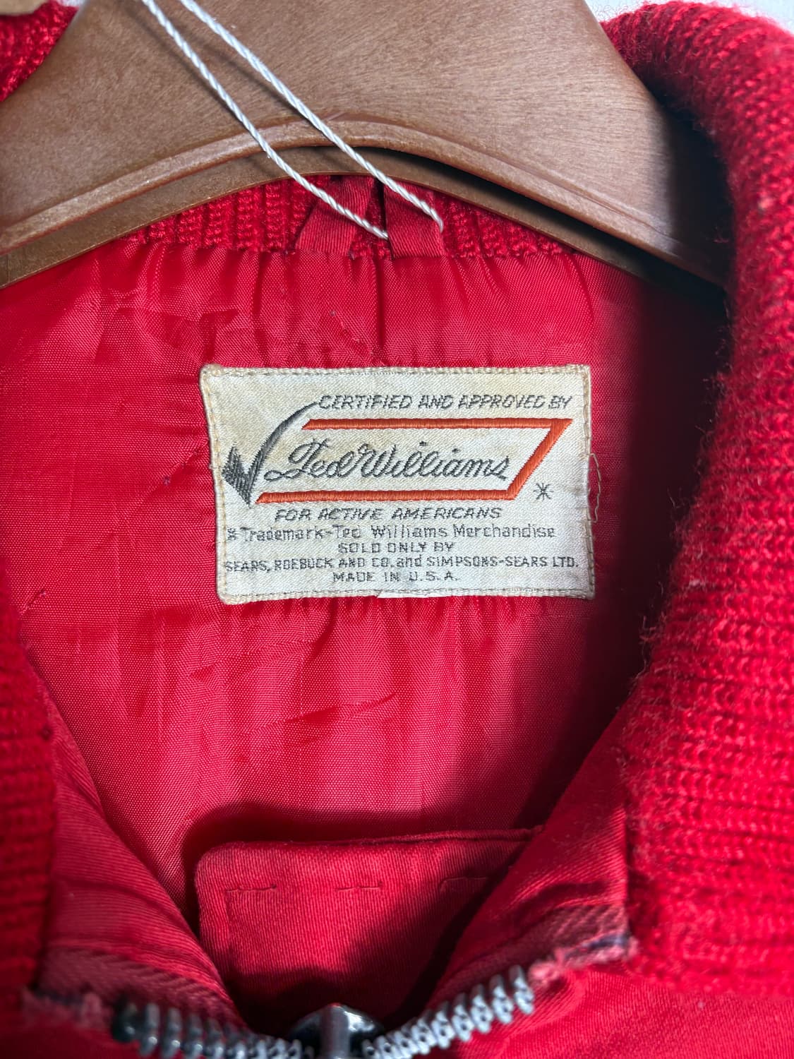 Sears ted  williams 시어스 60s 레드 헌팅자켓 상품이미지3