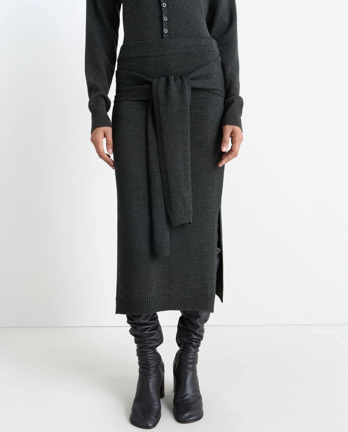 [XS,S,M]르메르 25fw 트롱프뢰유 스커트/앤트러사이트 상품이미지1