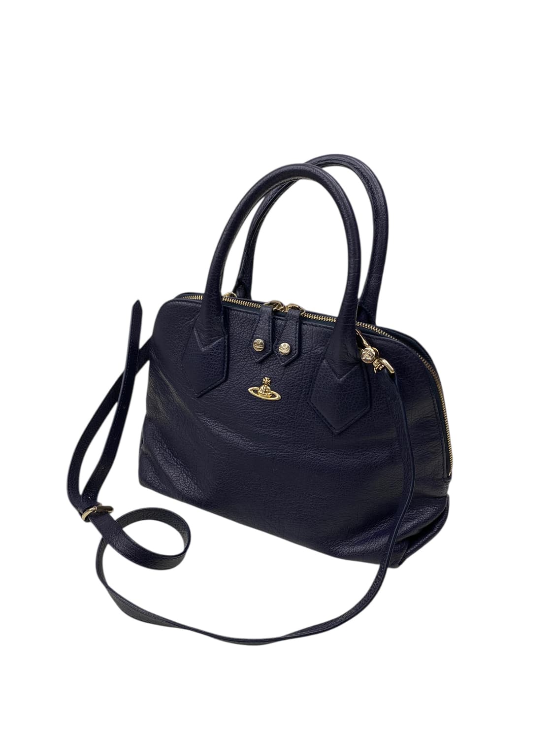 비비안웨스트우드 네이비 가죽 토트백 3way 상품이미지3