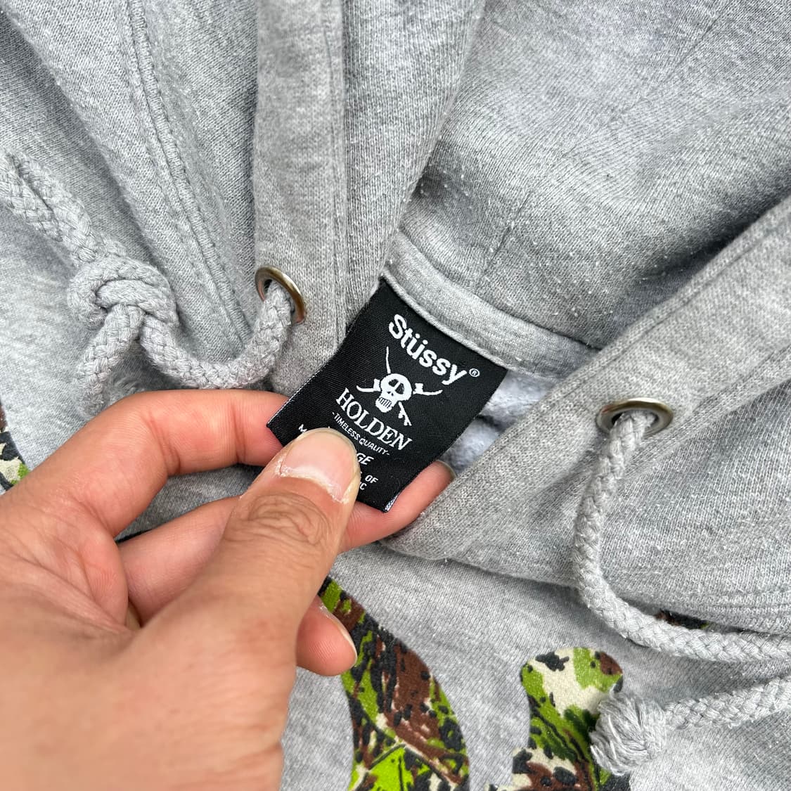 스투시(stussy) 홀덴 스컬로고 그레이 후드티 상품이미지6