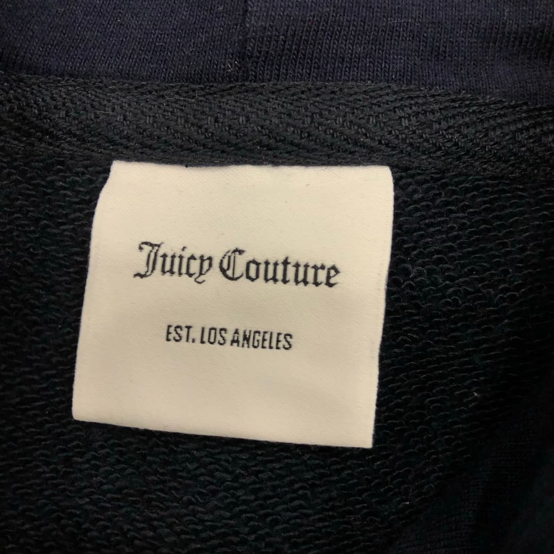 쥬시꾸뛰르 로고 네이비 후드티 상품이미지3