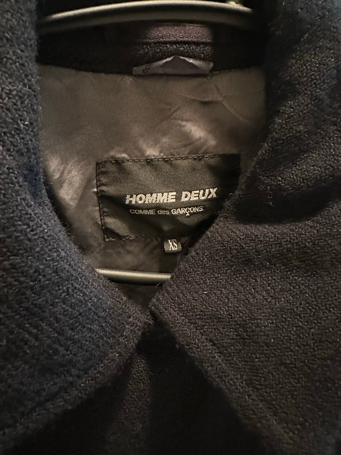 레이가와쿠보 시즌 꼼데가르송 옴므 듀스 축융 울 피코트 상품이미지4