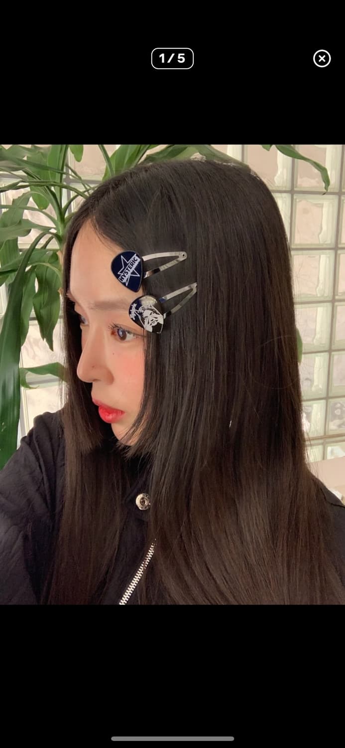 black 피크 헤어핀 4개 세트 상품이미지1