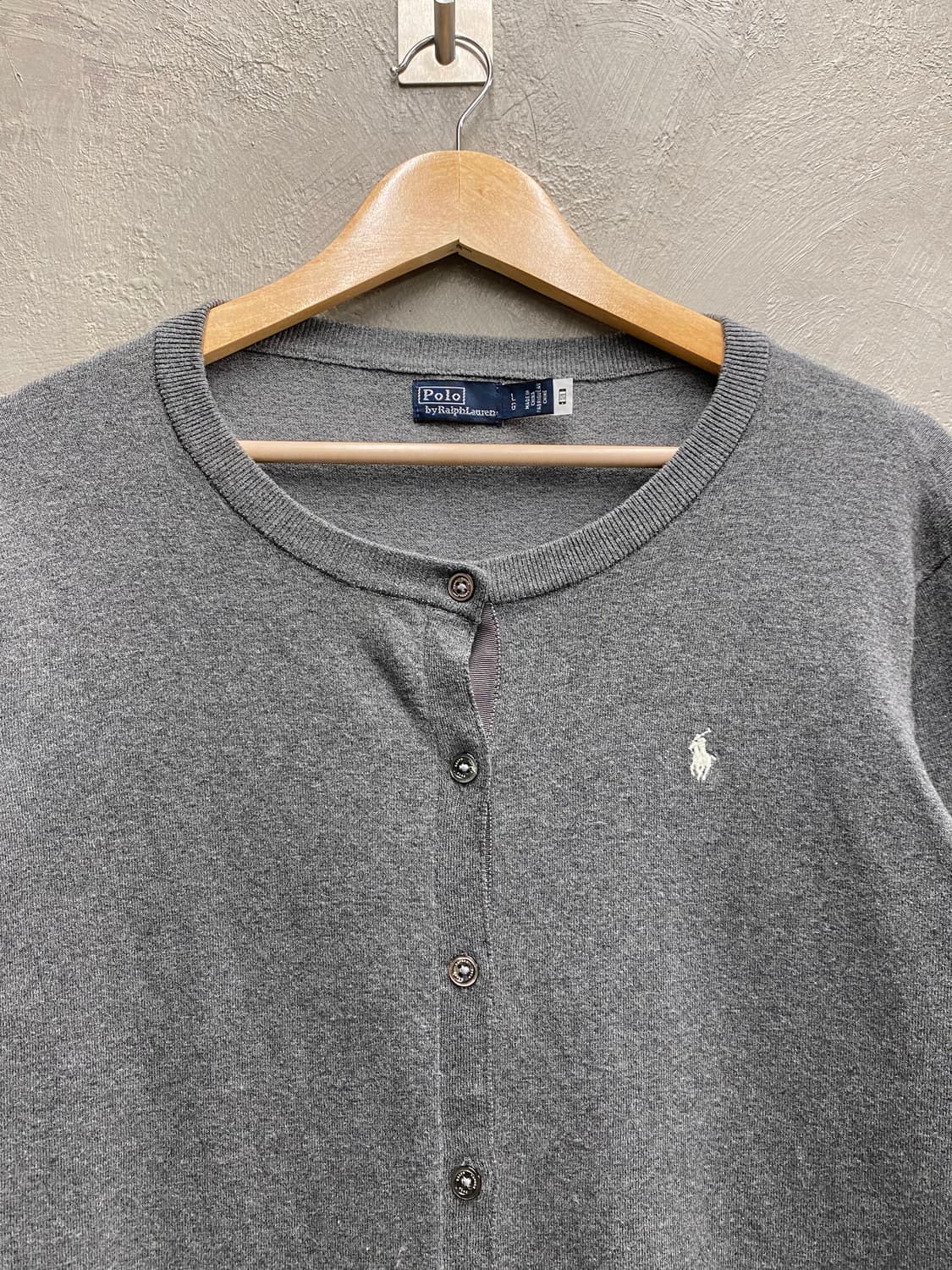 [L] Polo Ralph Lauren 폴로 그레이 코튼 가디건 상품이미지2