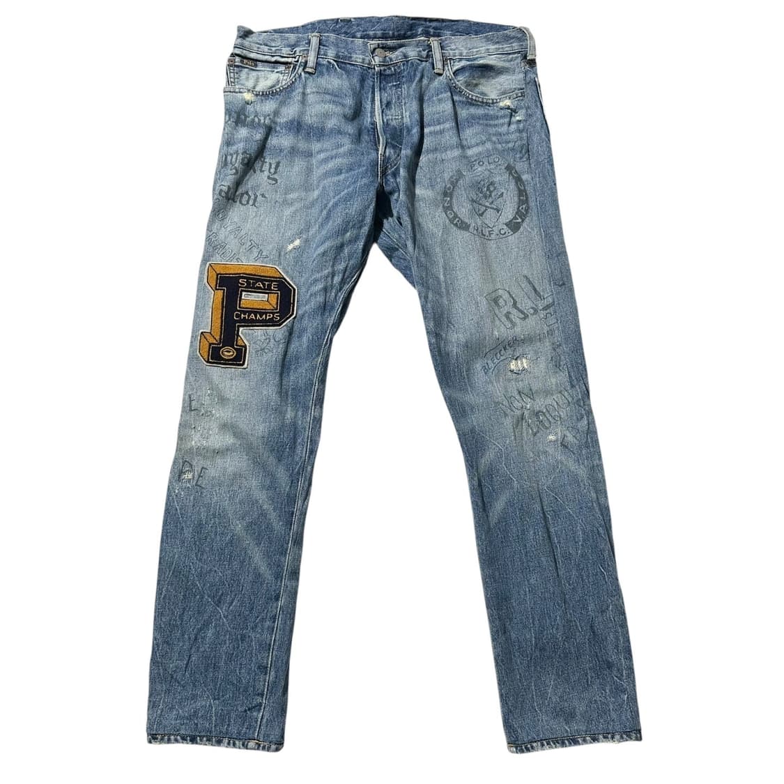 폴로 랄프로렌 레터맨 패치 프린트 데님 팬츠 상품이미지1