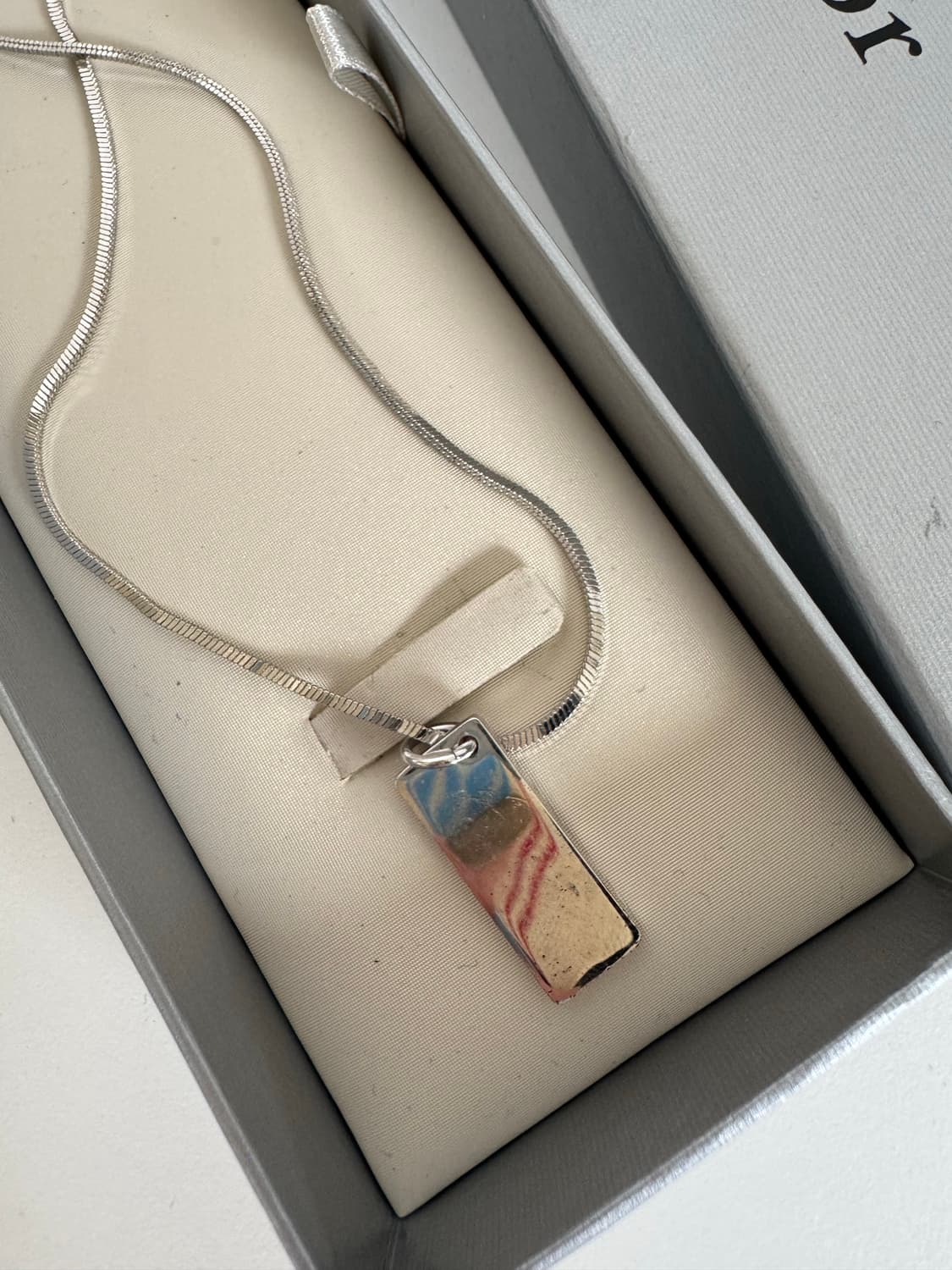 Dior 디올 빈티지 트로터 핑크 넘버 2 플레이트 목걸이 상품이미지5