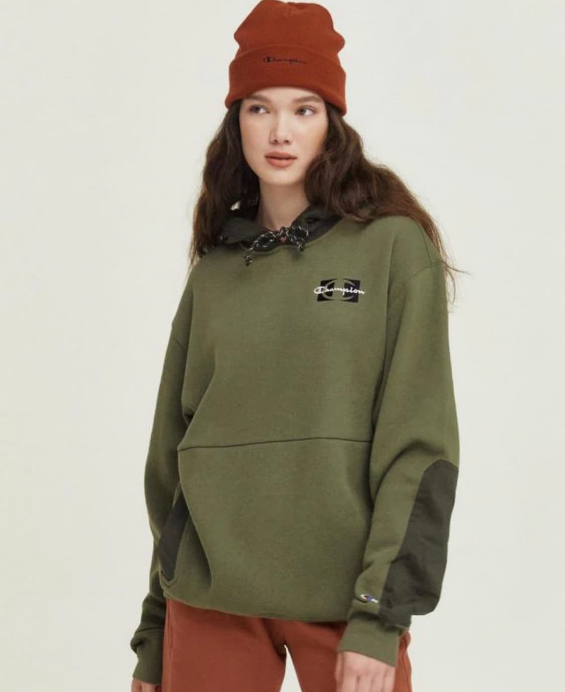 챔피온 카키 기모 후드티 XL 판매 합니다 상품이미지5