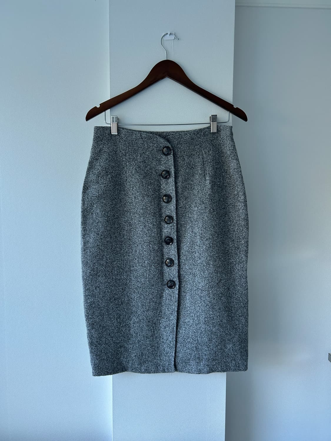 Grey Button Midi Skirt / 빈티지 버튼 미디 스커트 상품이미지5