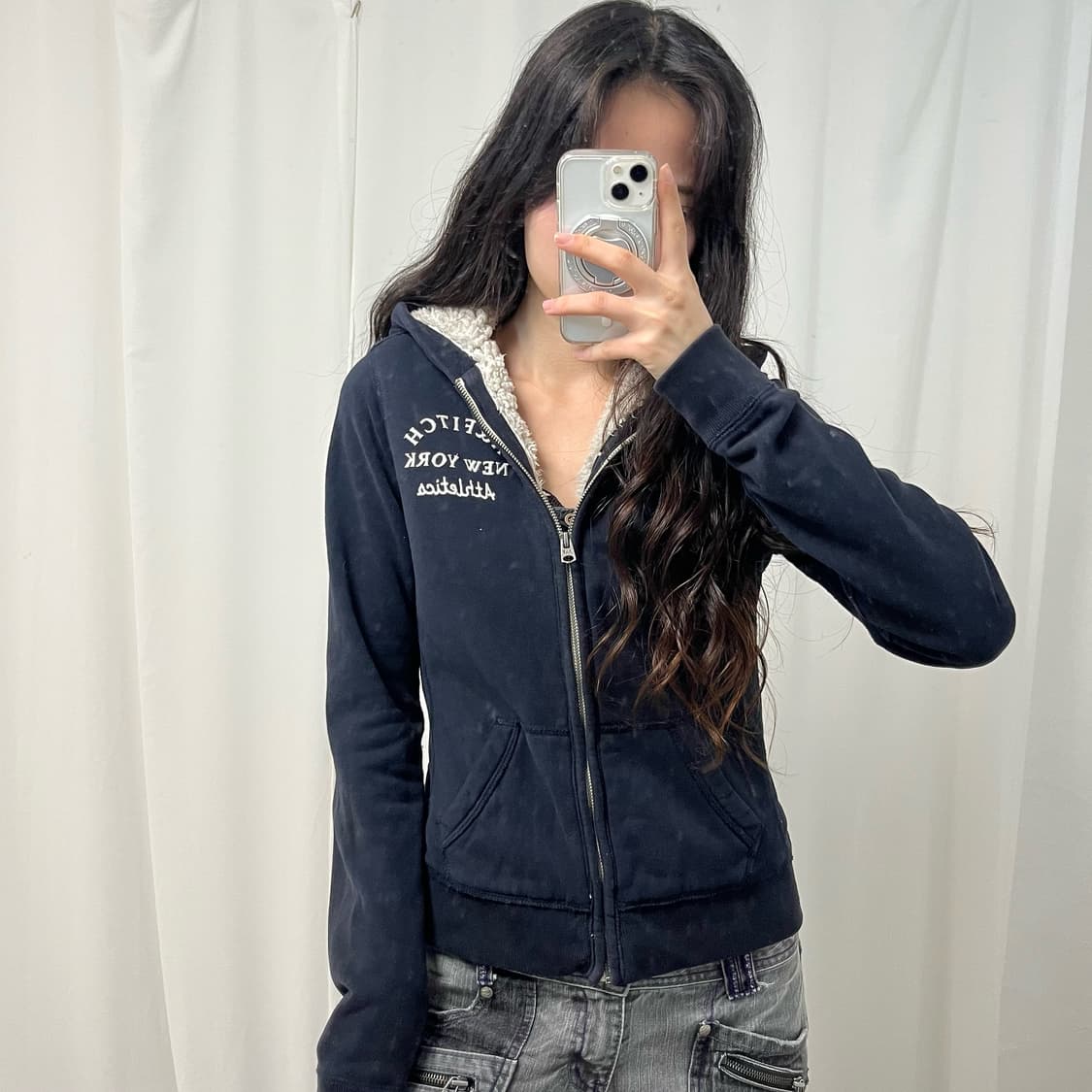 Abercrombie Navy Fleece Hood Zip-up 상품이미지1