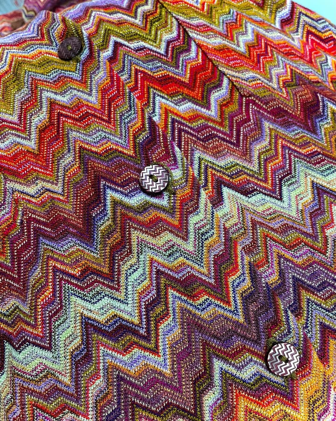 90s 미쏘니 트위스트 위빙 니트 셔츠 가디건 자켓 상품이미지7