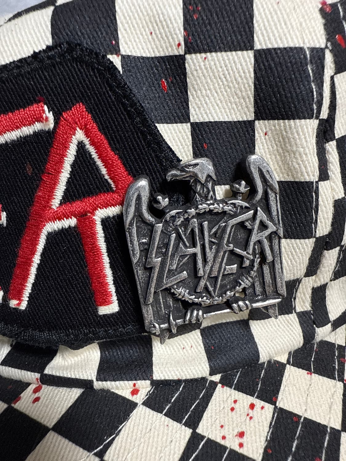 MadeWorn 체커보드 뱃지 페인팅디테일 볼캡 상품이미지5