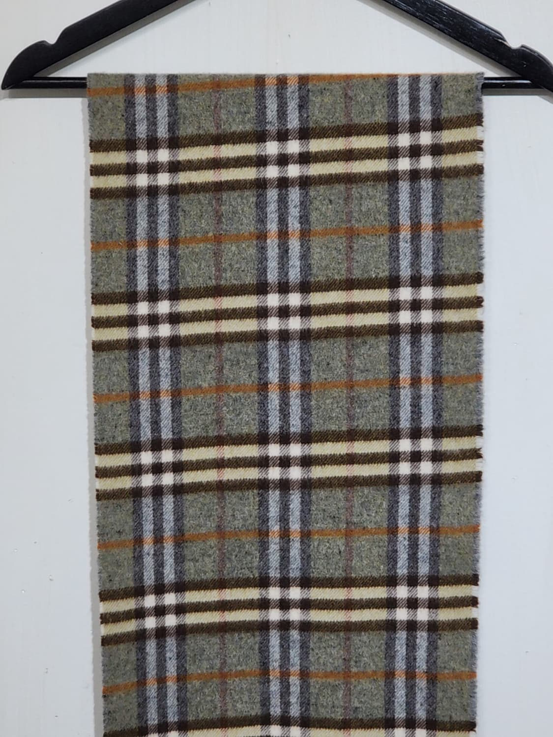 (정품) 버버리 목도리 체크 머플러 카키 램스울 영국판  상품이미지2