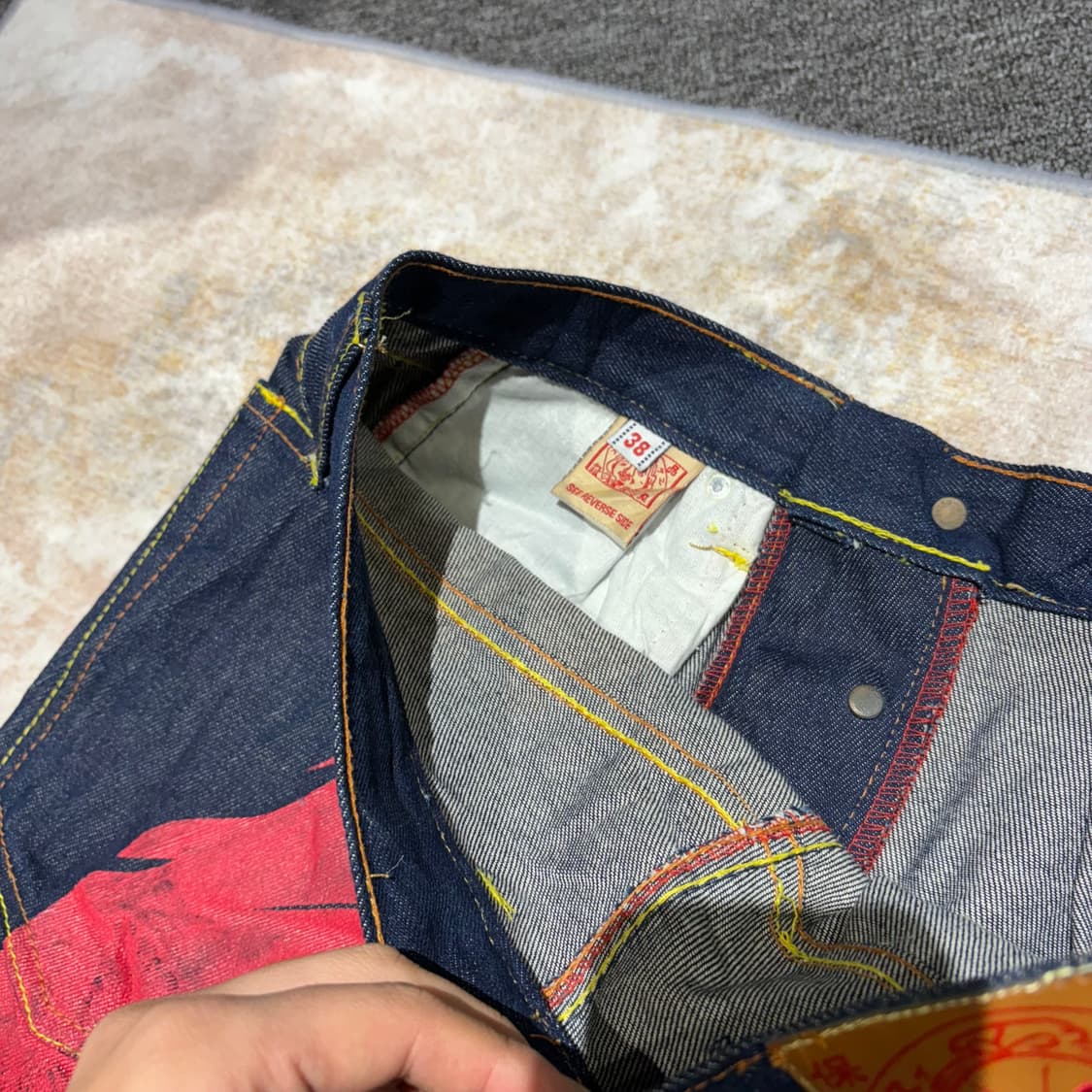 에비수 제팬 오리지날 페인팅 생지데님팬츠 상품이미지5