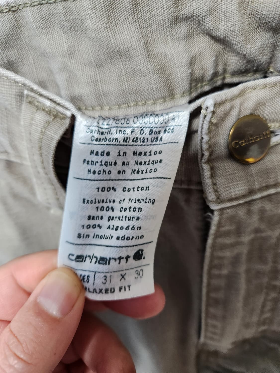 칼하트 빈티지 립스탑 카고 베이지 31x30 상품이미지5