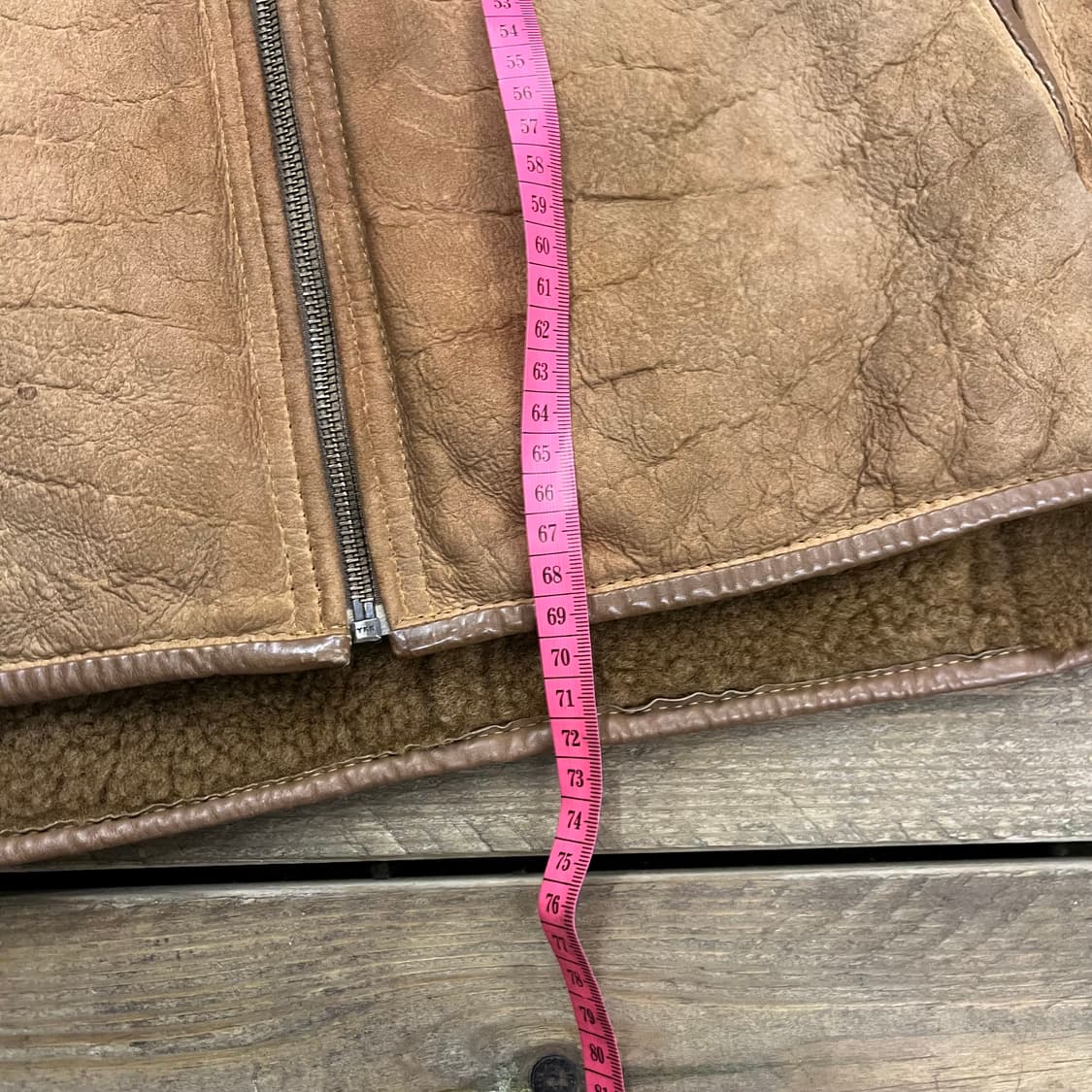 80s 뉴질랜드산 양가죽 양모 무스탕 베스트 빈티지 상품이미지7