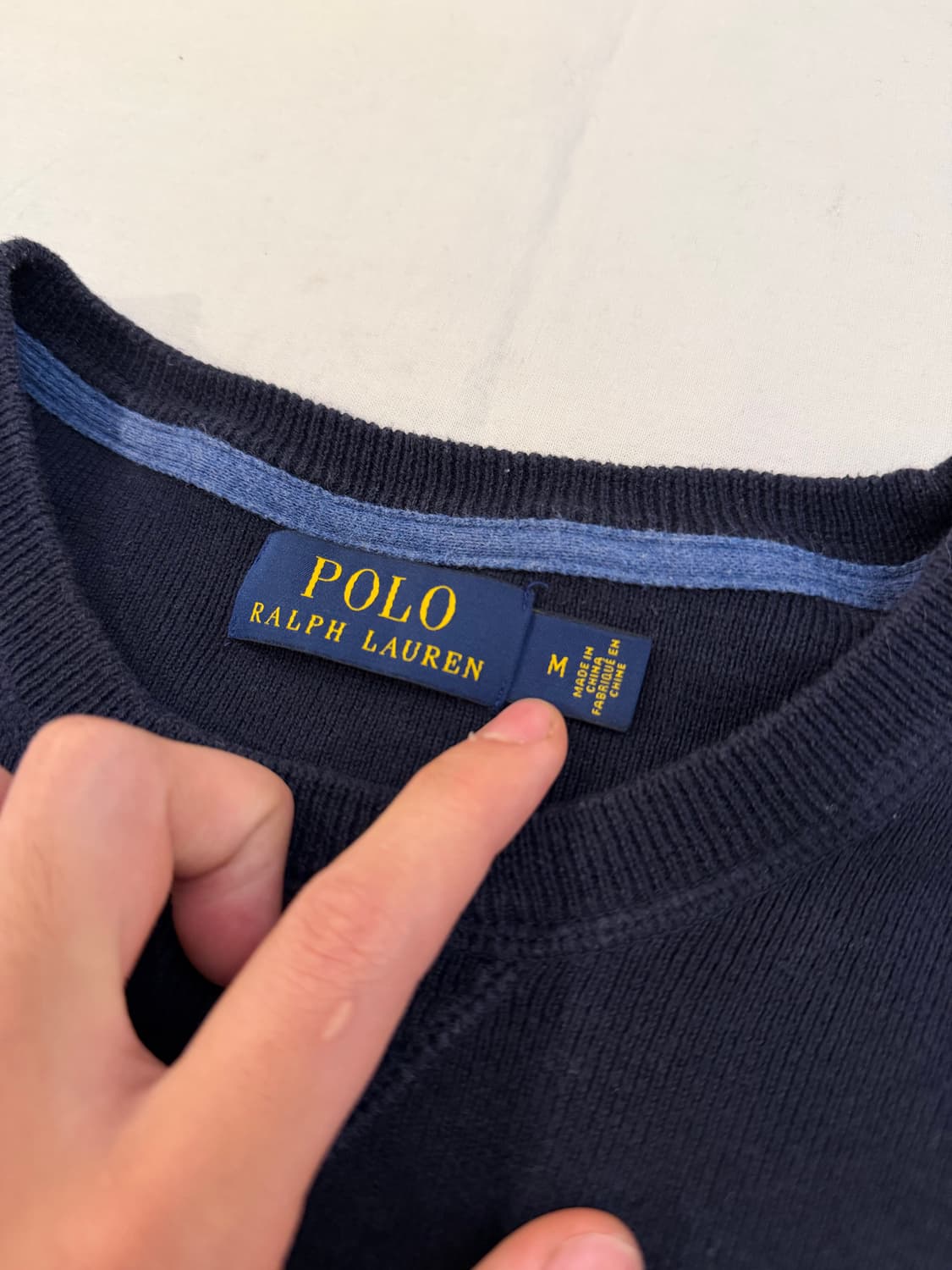폴로 랄프로렌 와플 코튼 니트 네이비 상품이미지3