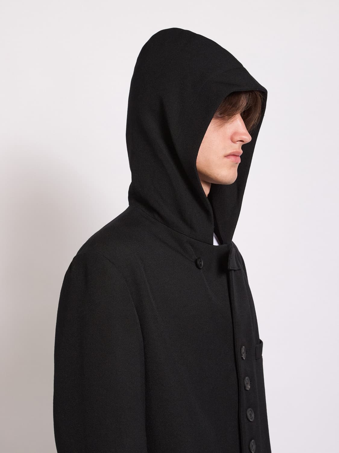 요지 야마모토 뿌르옴므 아미 개버딘 울 후드 탭 자켓 상품이미지8