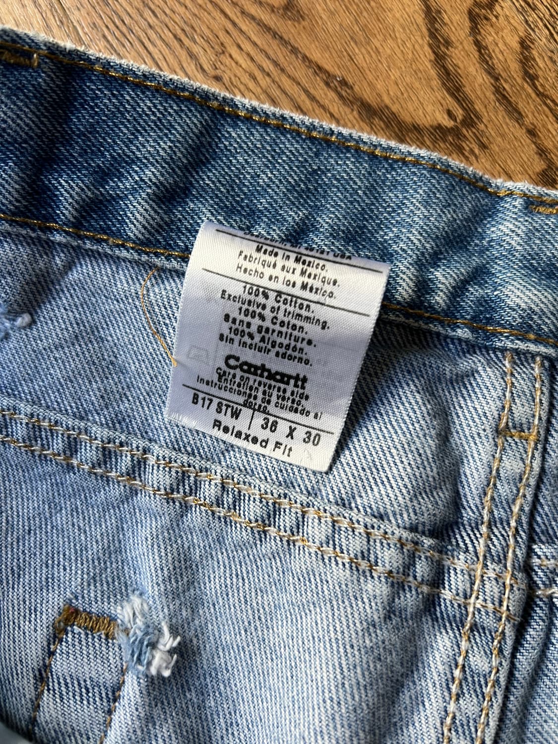 [36]칼하트 USA 빈티지 워싱 워크 데님 팬츠 상품이미지4