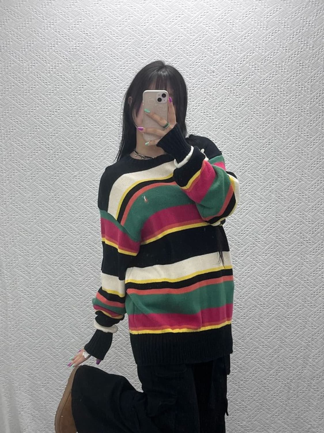 폴로 랄프로렌 90's Y2K 희귀 레트로 배색 니트 105 C07358 상품이미지2