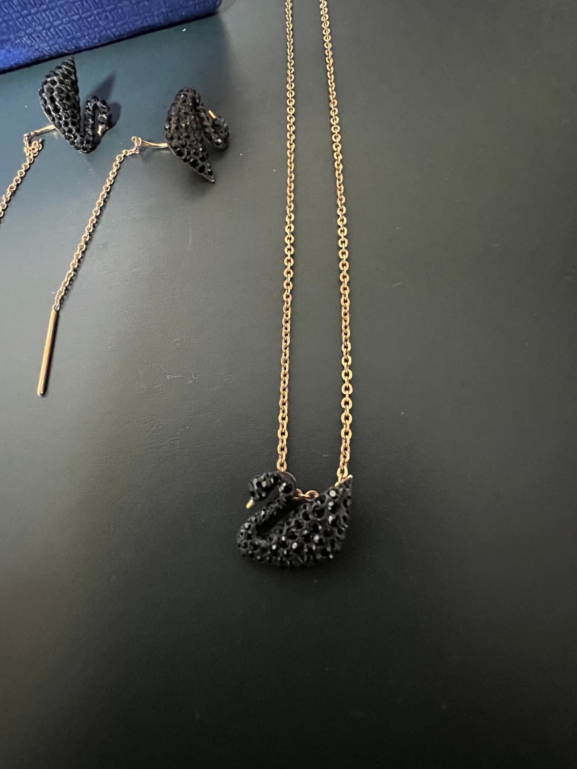 스와로브스키 블랙 스완 목걸이 귀걸이 세트 상품이미지3