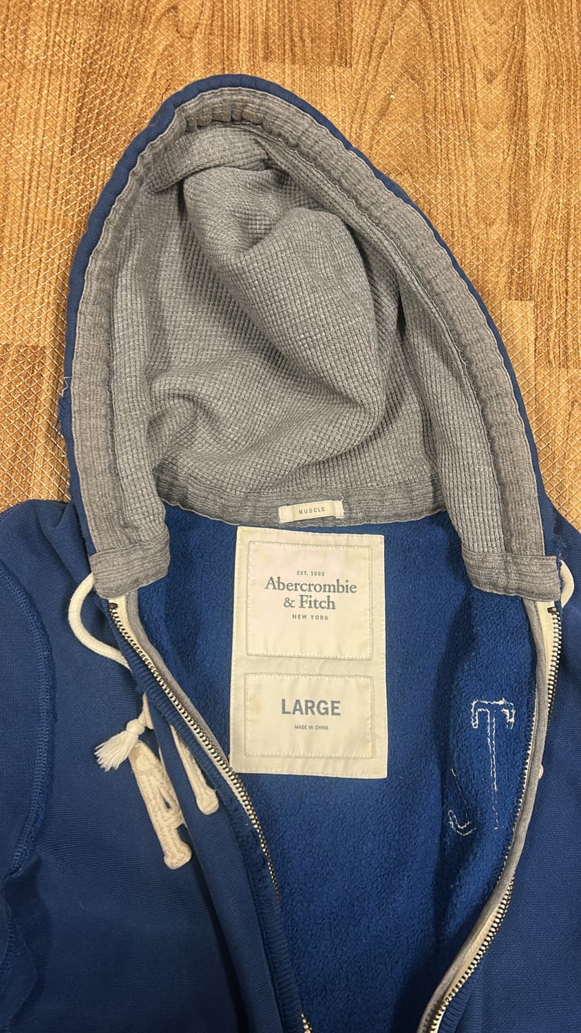 아베크롬비 블루 집업 L 상품이미지2