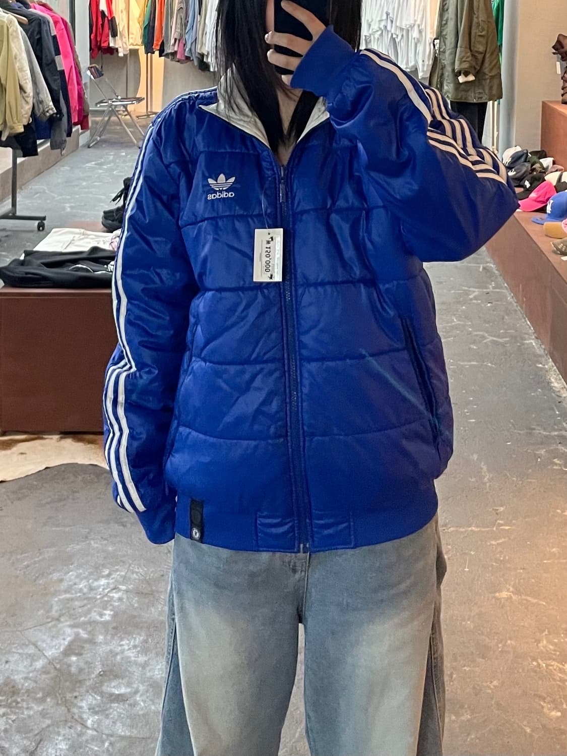 아디다스 첼시 블루화이트 삼선 리버시블 패디드 바람막이점퍼 H1785 상품이미지2