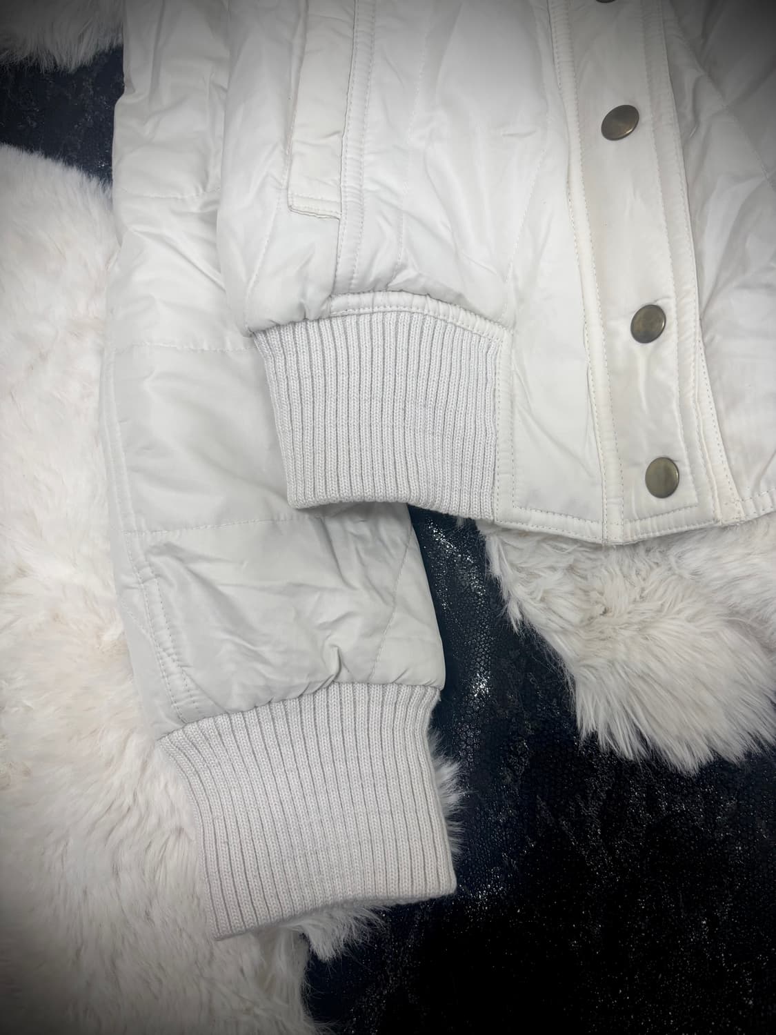 [00‘s] White High-Neck Layered Bomber Fi 상품이미지3