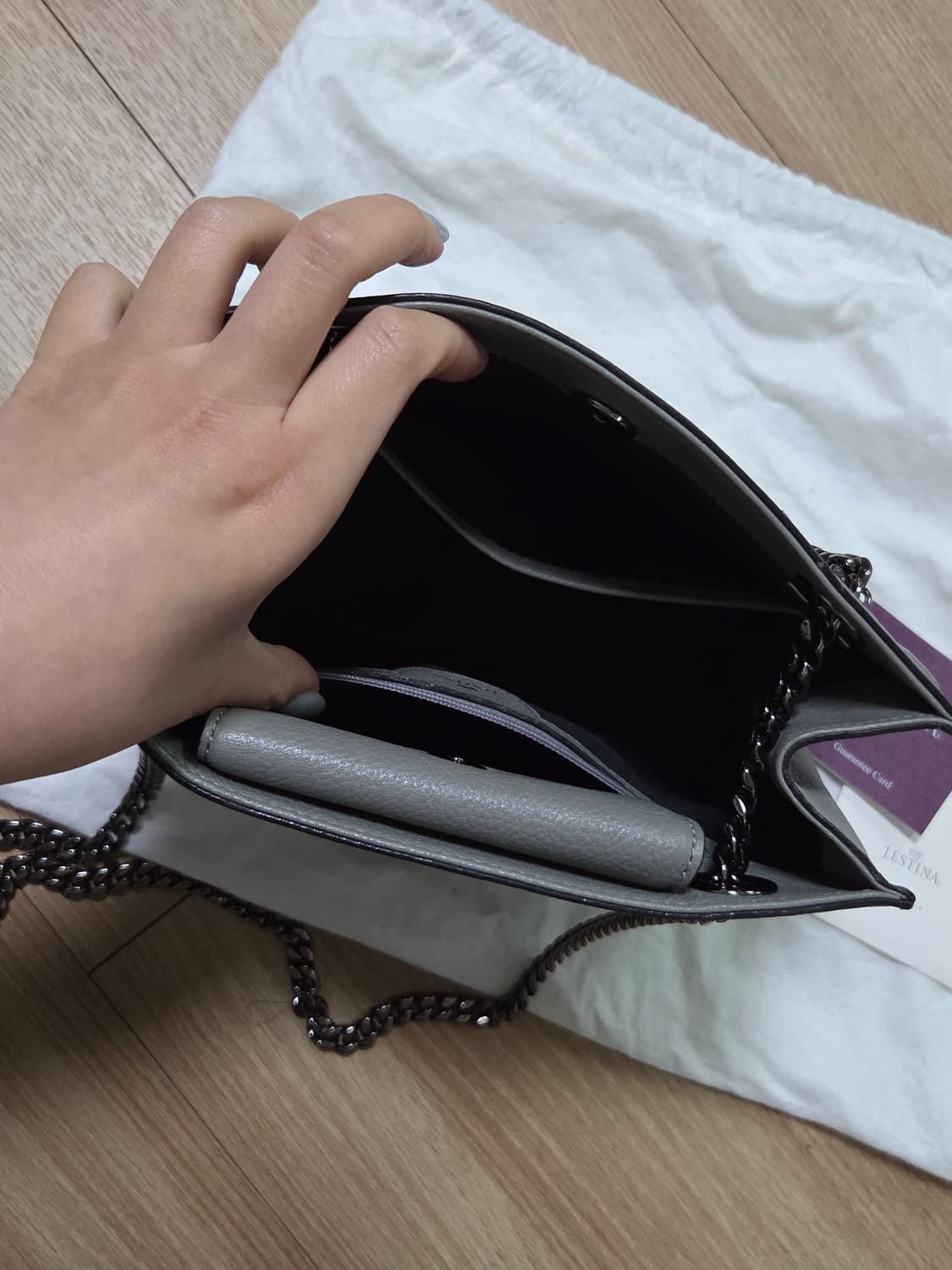 제이에스티나 SM 체인숄더백(그레이색) 상품이미지4