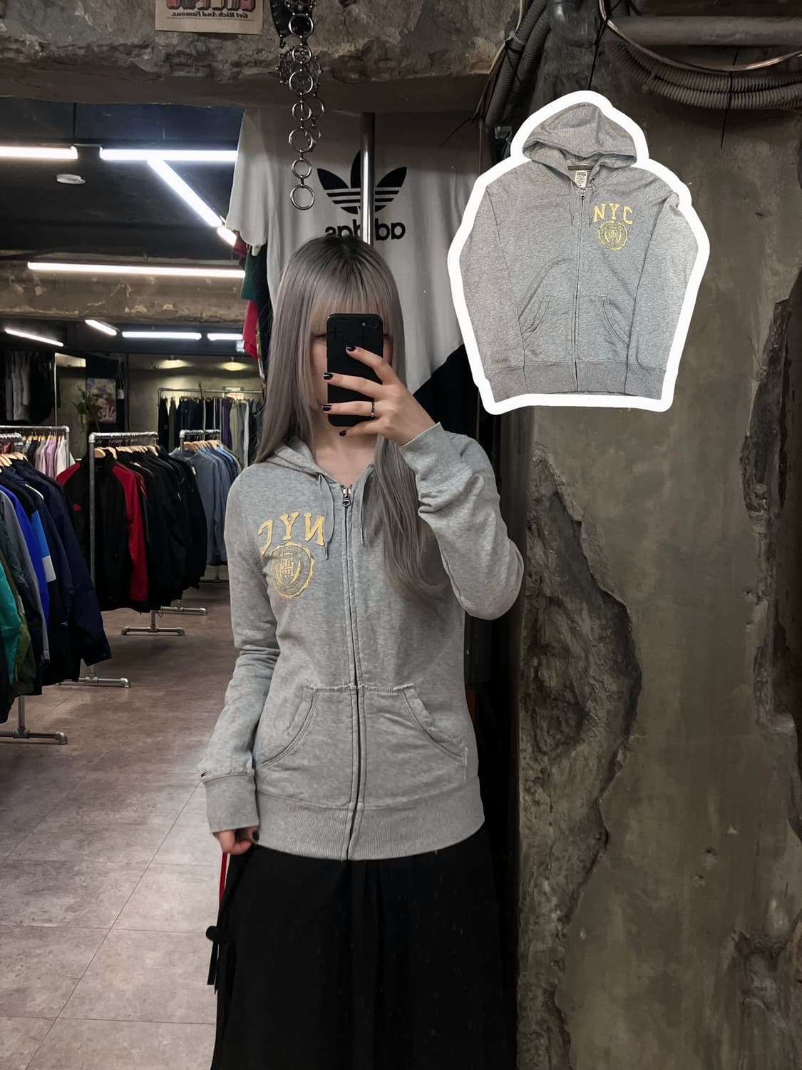 타미힐피거 데님 후드집업 그레이 M  #csz2802 상품이미지1