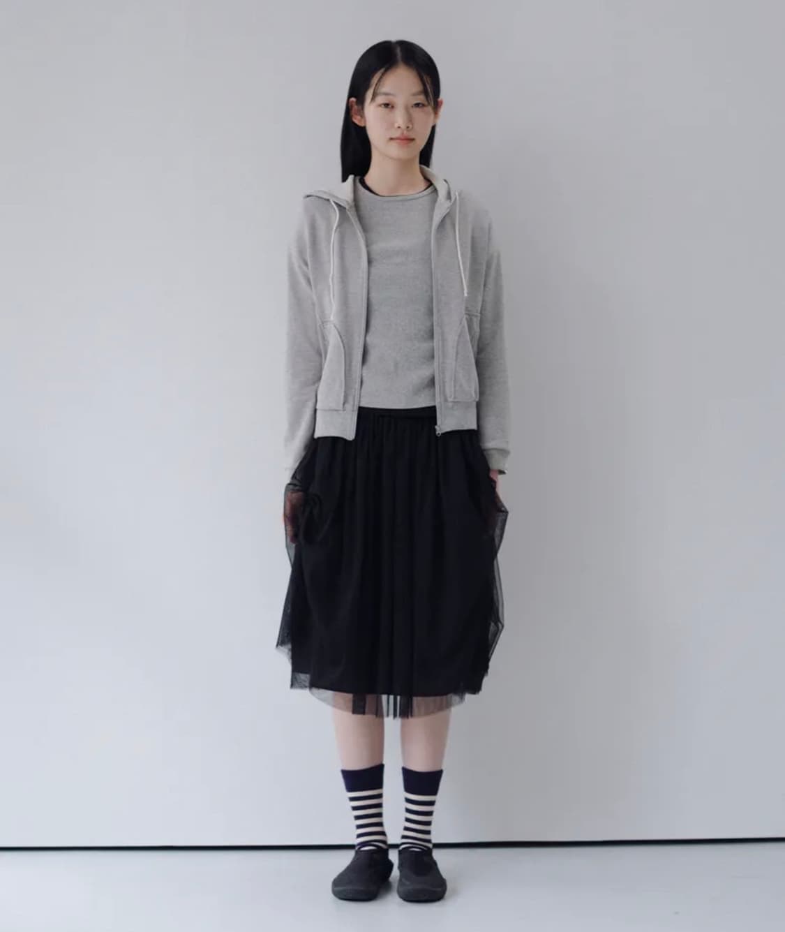 [새상품] 오헤시오 쉬어 드레이프 밴딩 스커트, 오헤시오 치마 상품이미지1