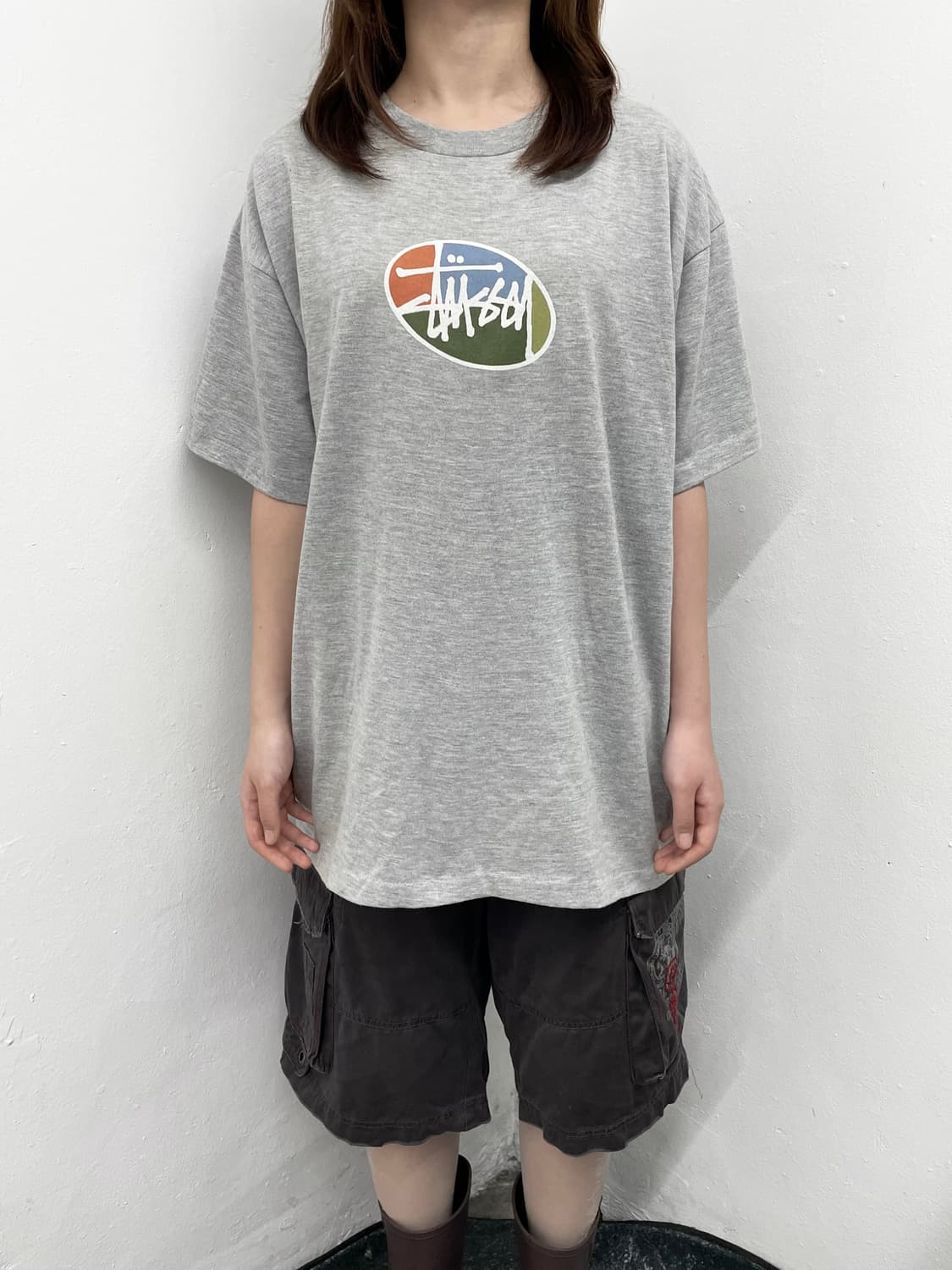 스투시 00s 오발 로고 티셔츠 *레어 상품이미지7